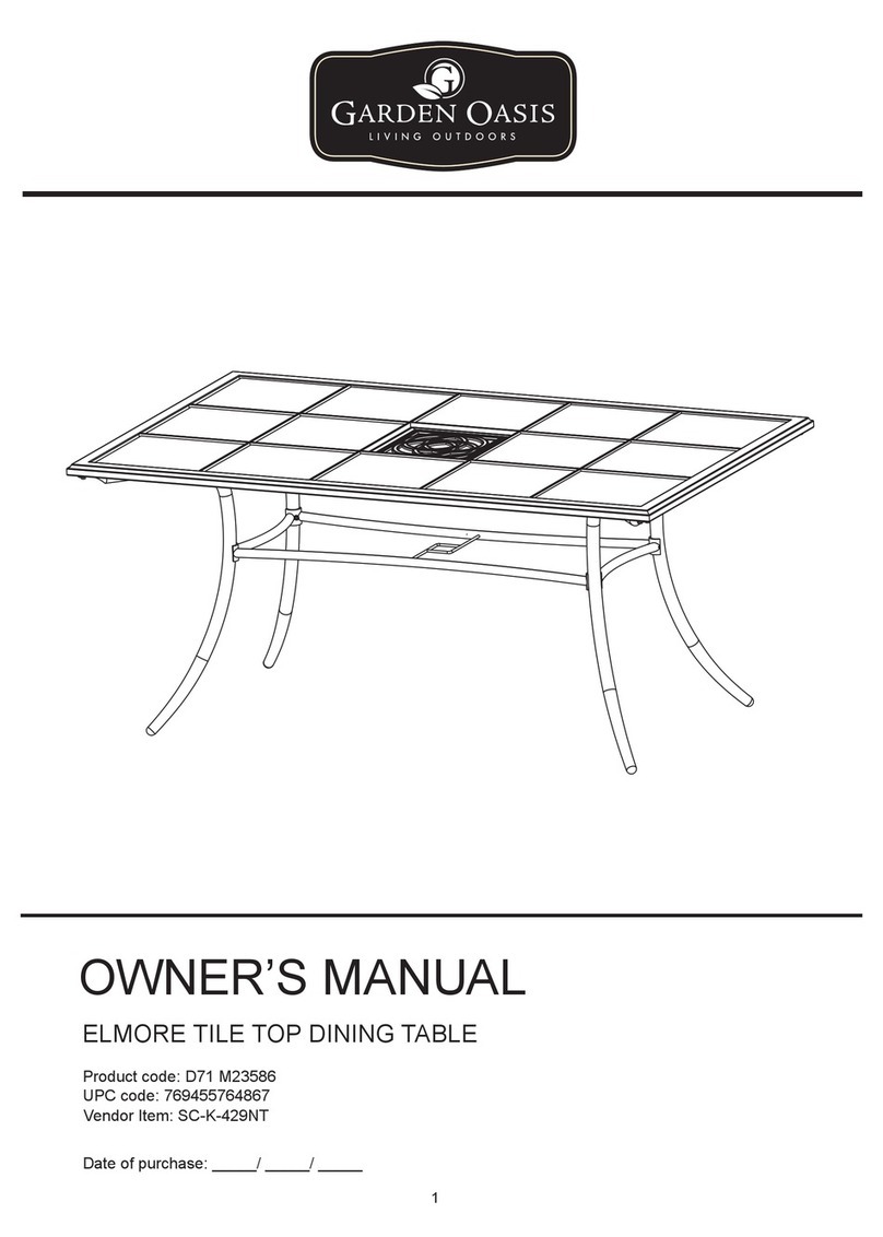 Garden Oasis ELMORE owner's manual Garden Oasis ELMORE owner's manual