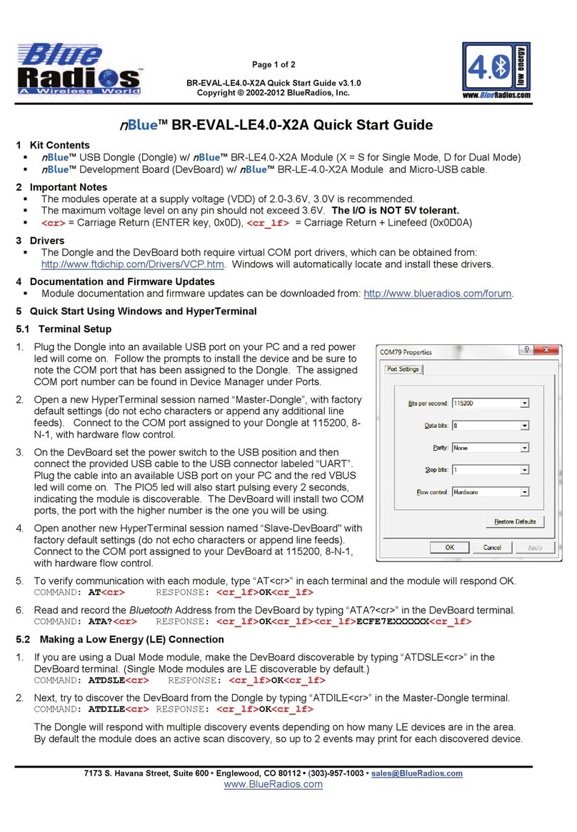 BlueRadios nBlue BR-EVAL-LE4.0-X2A quick start guide