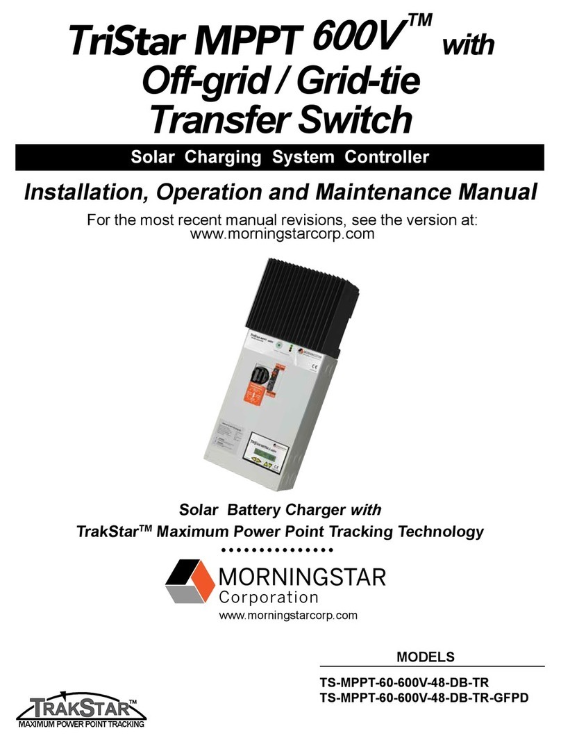 Morningstar TS-MPPT-60-600V-48-DB-TR Installation, operation and maintenance manual