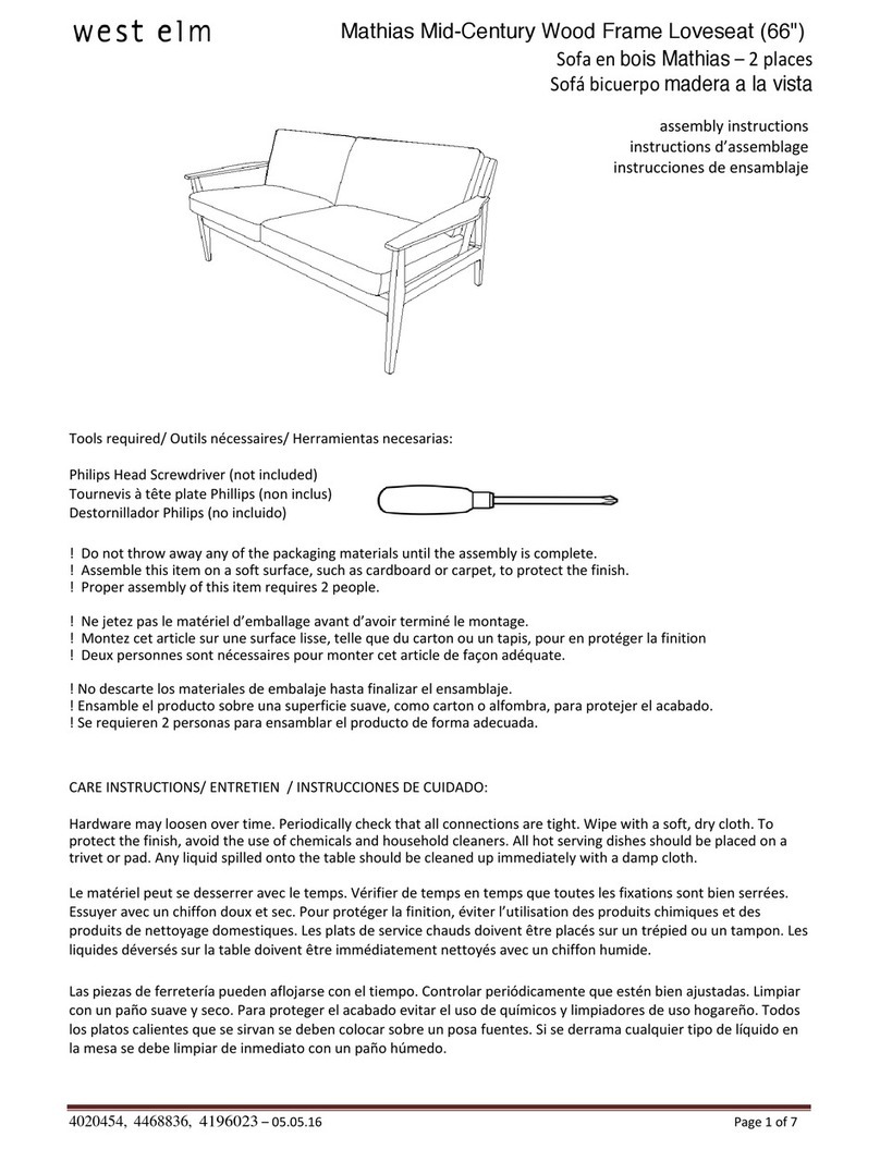 West Elm Mathias Mid-Century Wood Frame User manual