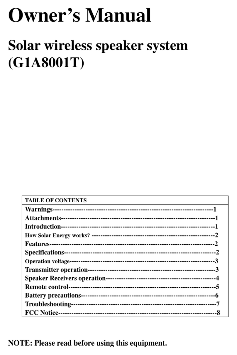 GOLDEN SUN SOLAR TECHNIC G1A8001T User manual