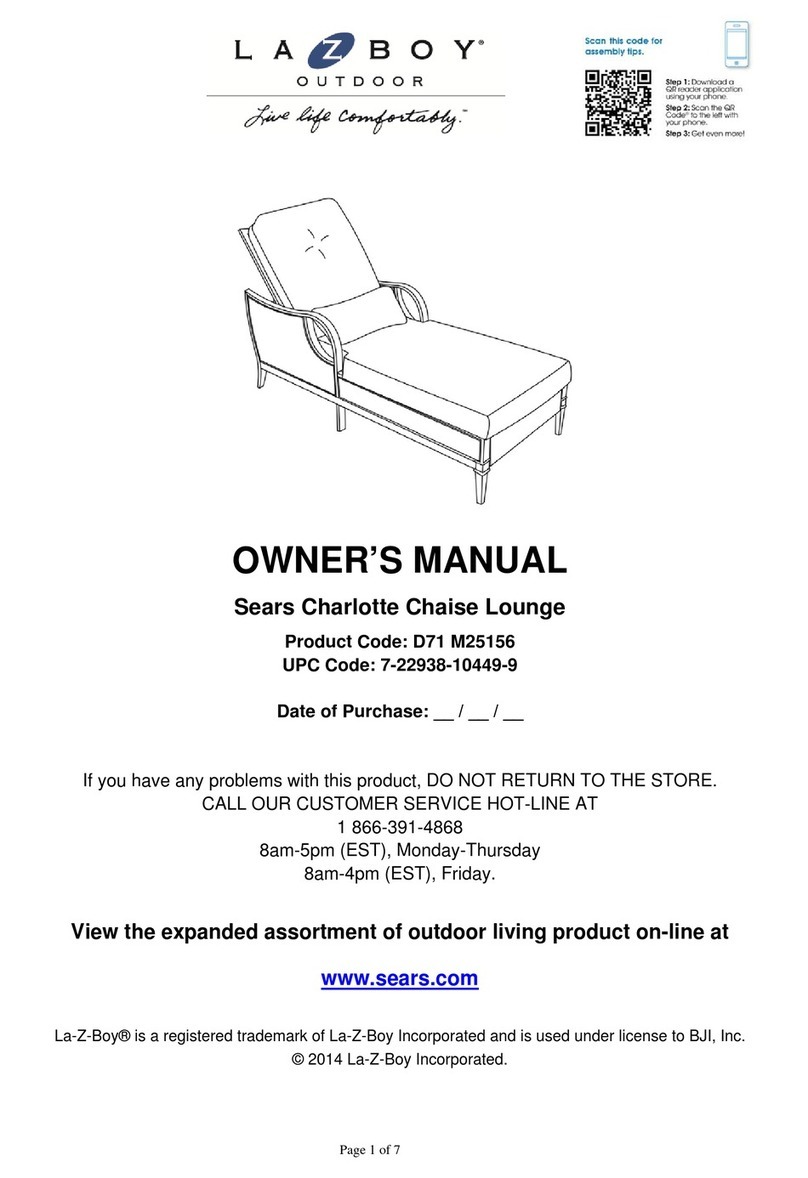 LAZBOY Sears Charlotte Chaise Lounge User manual