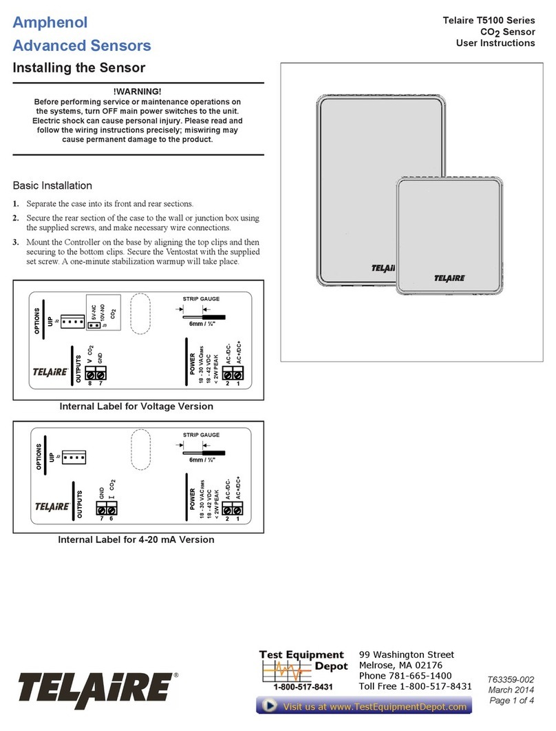 Telaire T5100 Series User instructions