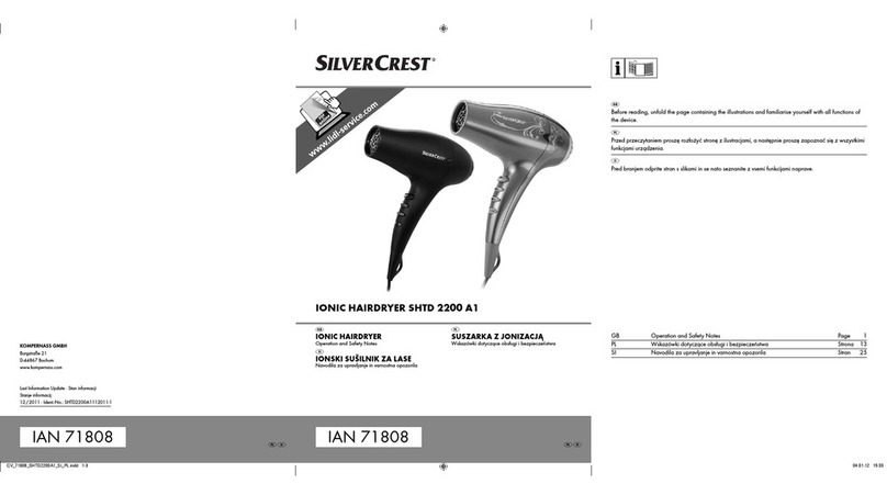 Silvercrest IONIC HAIRDRYER SHTR 2200 A1 User manual Silvercrest IONIC HAIRDRYER SHTR 2200 A1 User manual