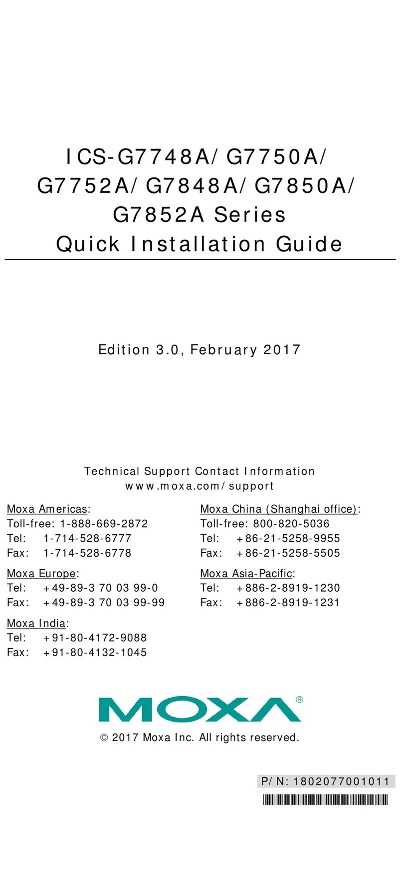 Moxa Technologies ICS-G7748A Series User manual Moxa Technologies ICS-G7748A Series User manual