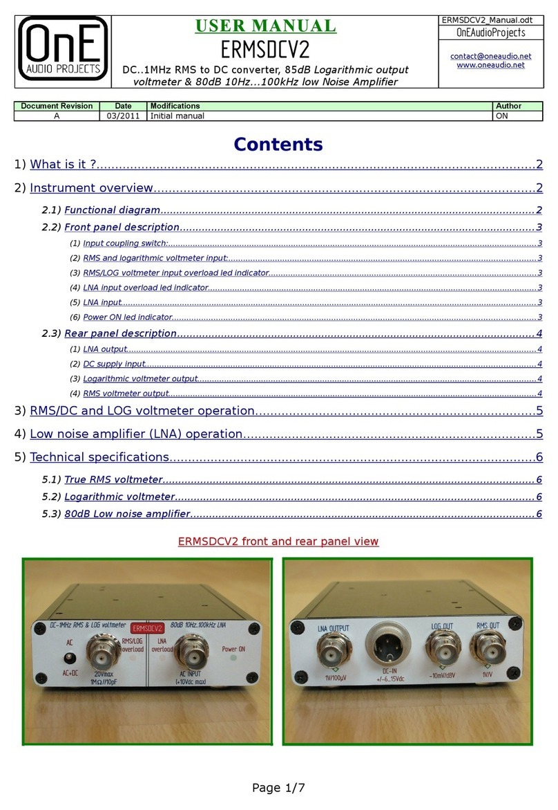 One audio projects ERMSDCV2 user manual