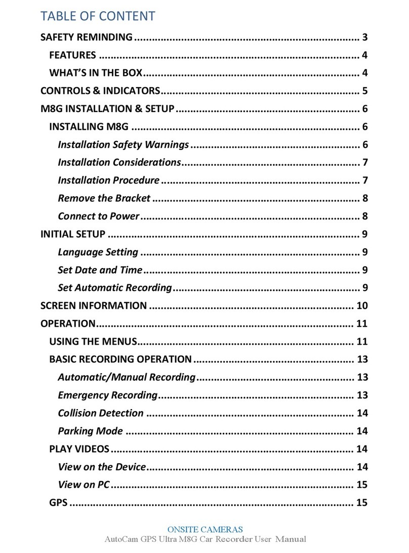 Onsite Cameras M8G User manual