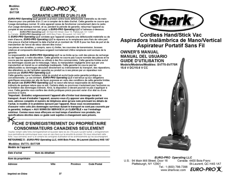 Shark SV775R User manual