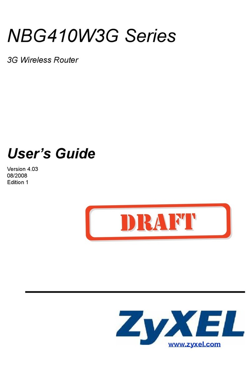 ZyXEL Communications 3G Wireless Router NBG410W3G User manual ZyXEL Communications 3G Wireless Router NBG410W3G User manual