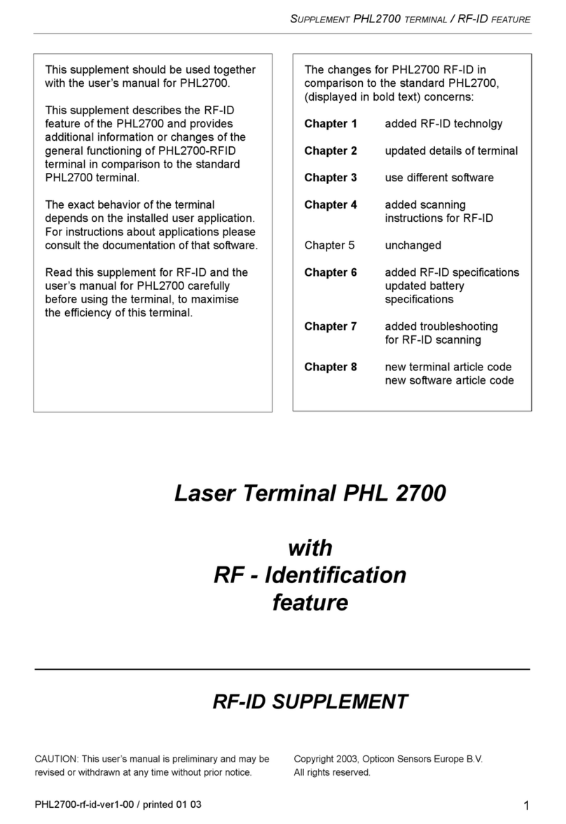 Opticon PHL 2700 user manual