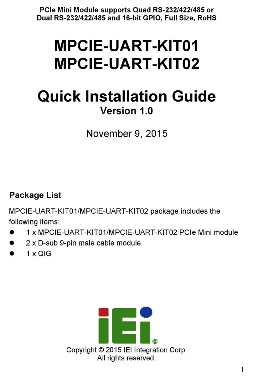 IEI Technology MPCIE-UART-KIT01 User manual