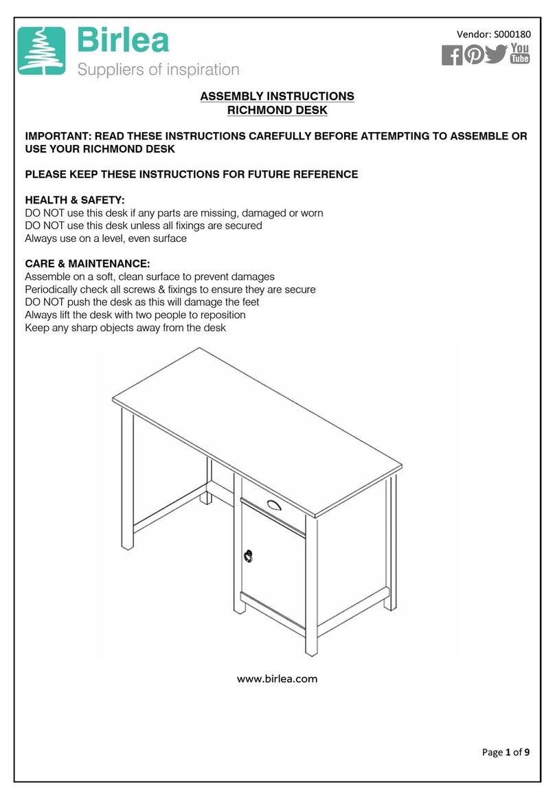 Birlea RICHMOND DESK User manual Birlea RICHMOND DESK User manual