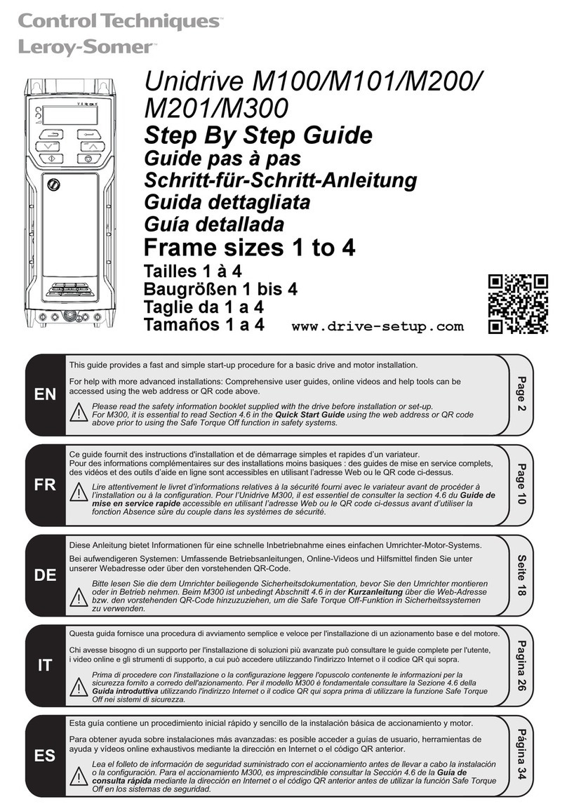 Control Techniques Unidrive M100 User manual