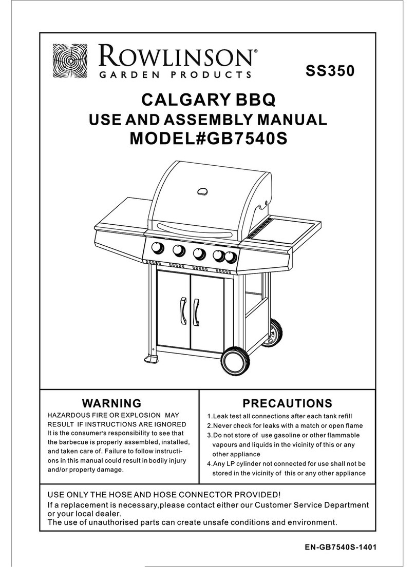 Rowlinson GB7540S User and assembly manual Rowlinson GB7540S User and assembly manual