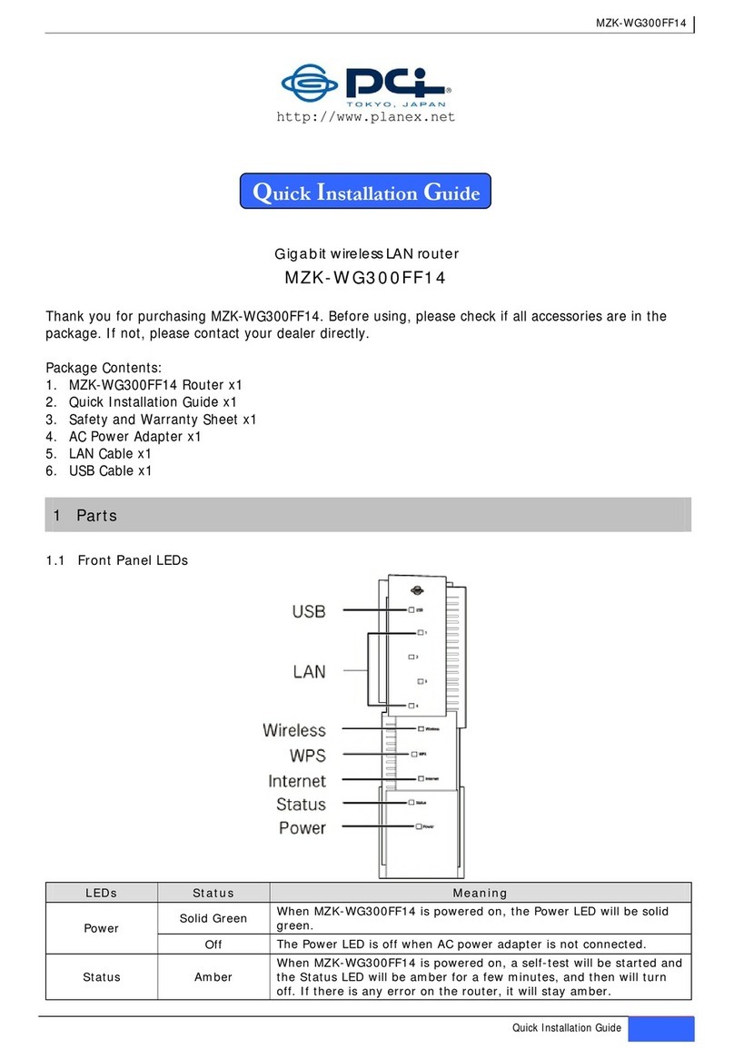 PCI MZK-WG300FF14 User manual