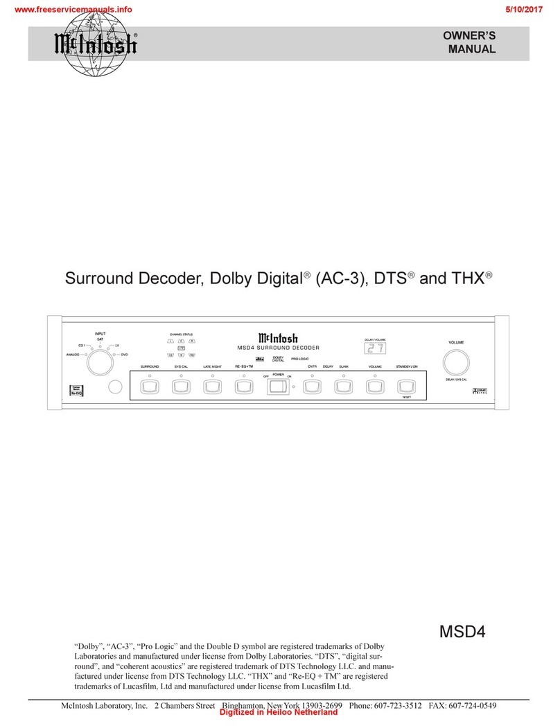 McIntosh MSD4 owner's manual
