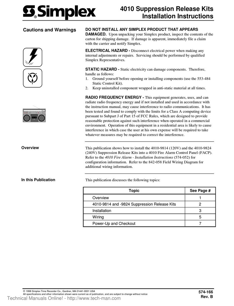 Simplex 4010 installation instructions