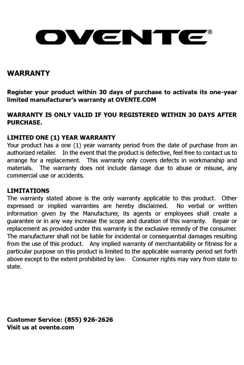 Ovente BG61 Series User manual
