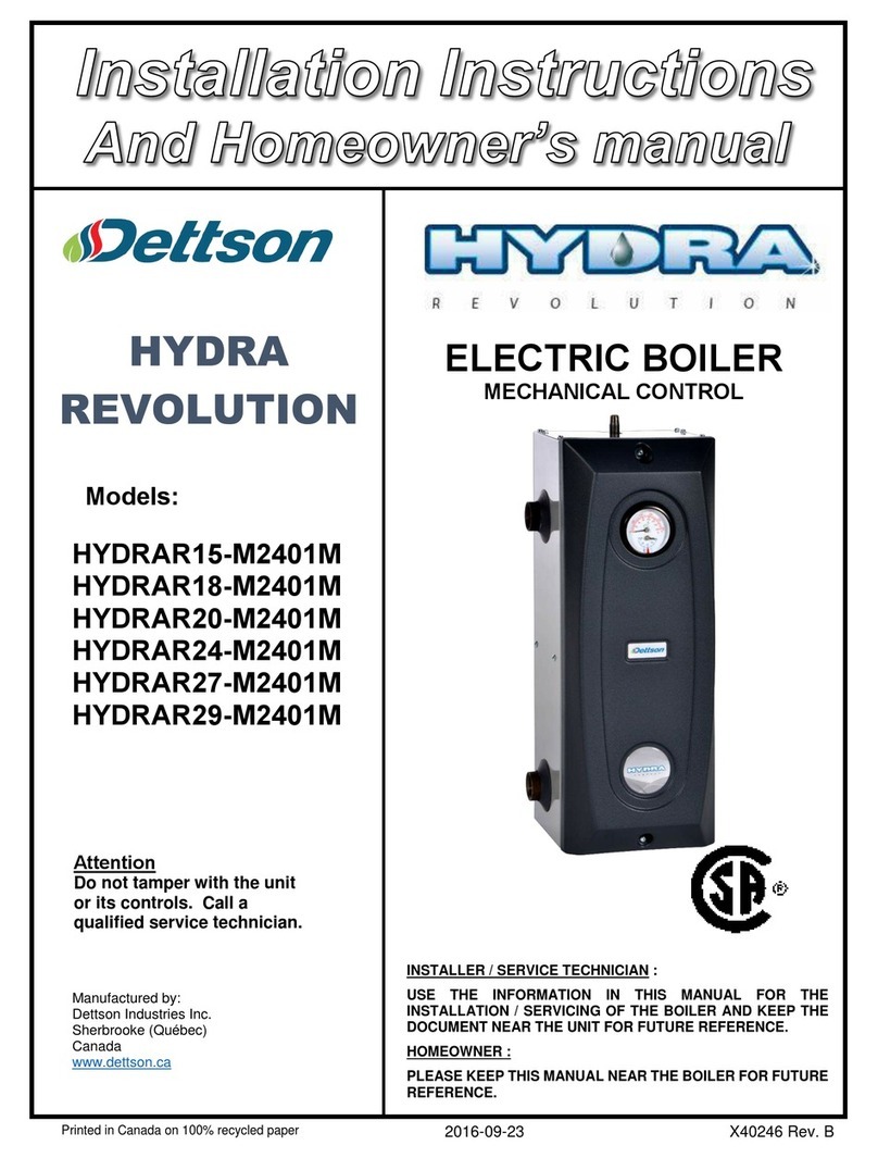 Dettson HYDRAR15-M2401M Installation instructions and owner's manual