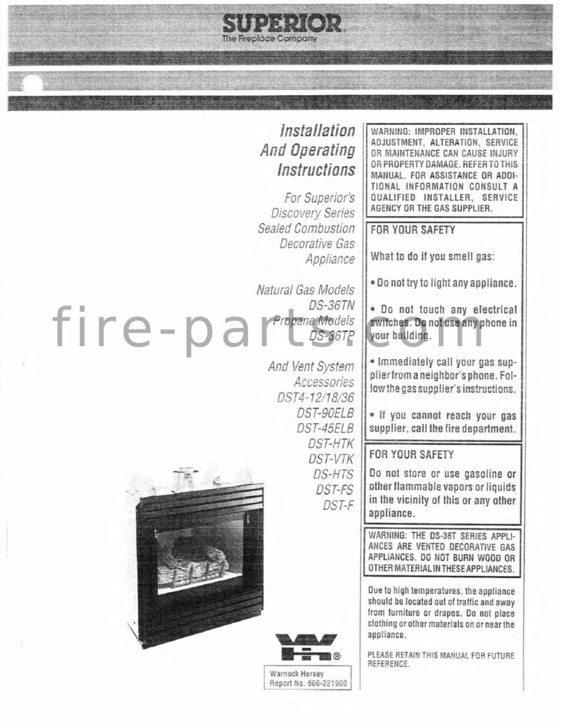 Superior DS-36TN Installation and operating instructions