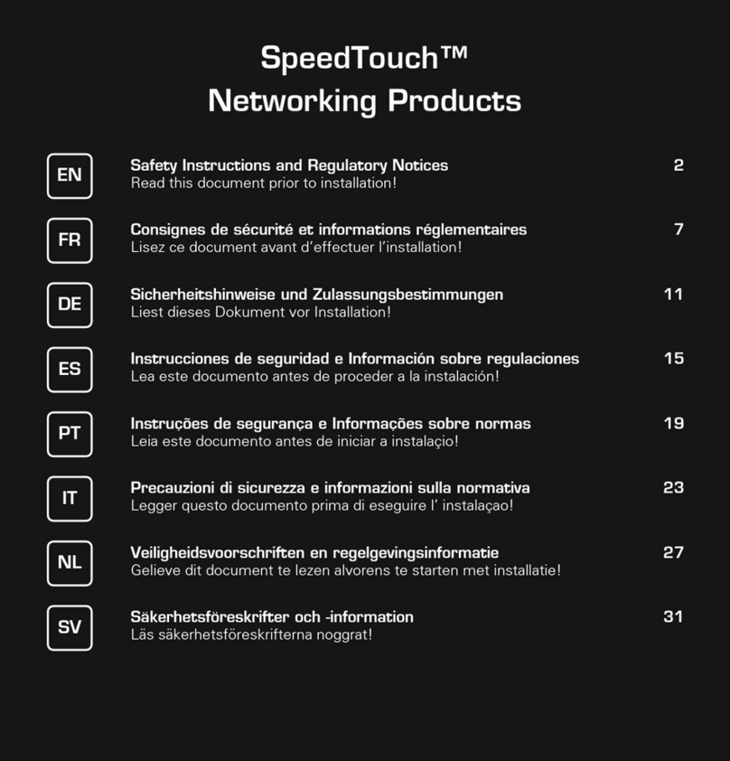 Speedtouch 585v6 Operation and maintenance manual