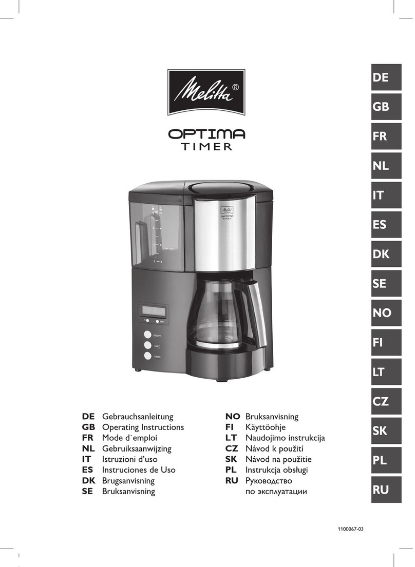 Melitta Optima Timer 1008-01 User manual Melitta Optima Timer 1008-01 User manual