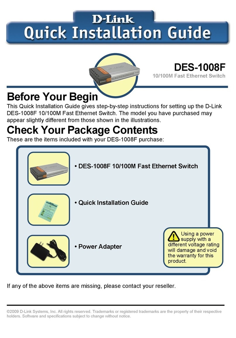 D-Link DES-1008F User manual