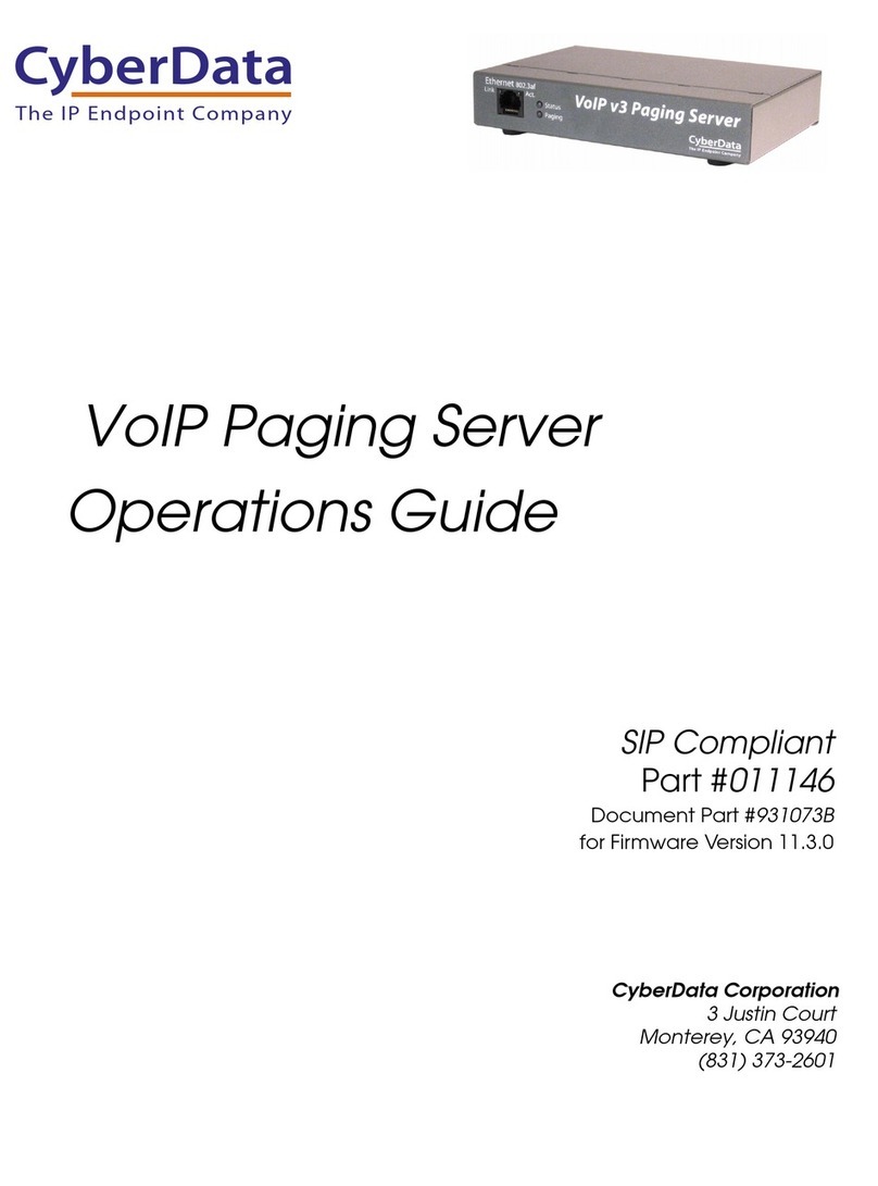 CyberData 11146 Operation guide