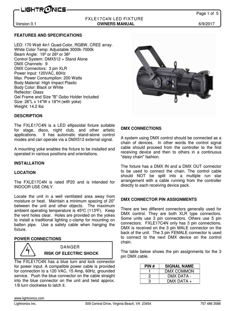 Lightronics FXLE17C4N owner's manual