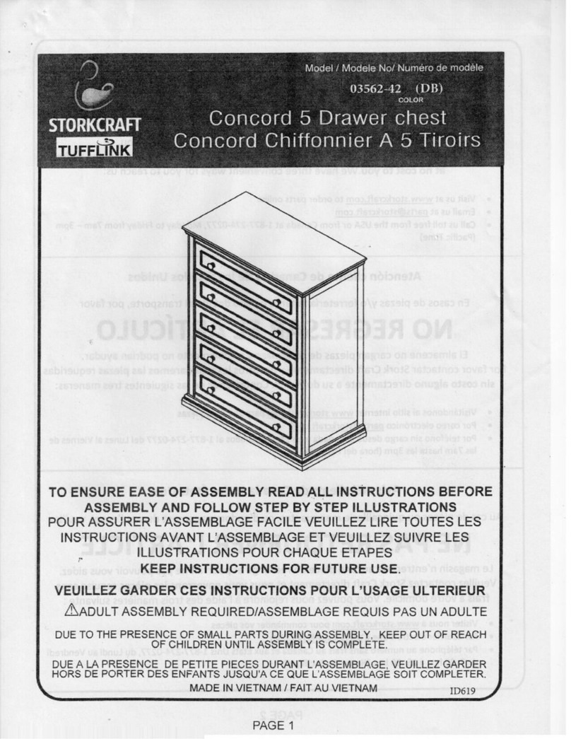 Storkcraft Concord 5 Drawer Chest User manual