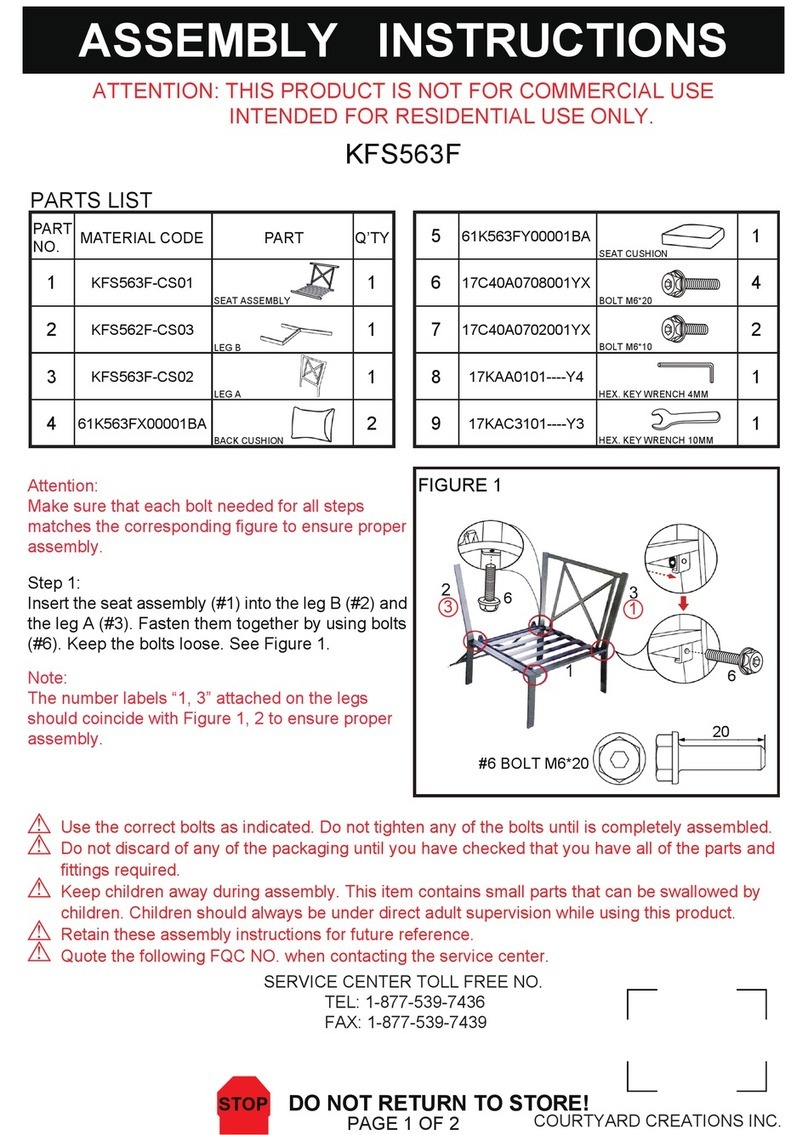 Courtyard Creations KFS563F Assembly instructions Courtyard Creations KFS563F Assembly instructions