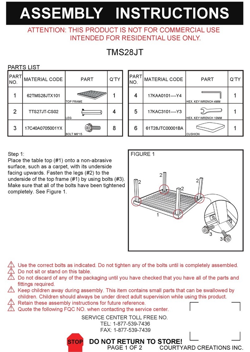 Courtyard Creations TMS28JT Assembly instructions Courtyard Creations TMS28JT Assembly instructions