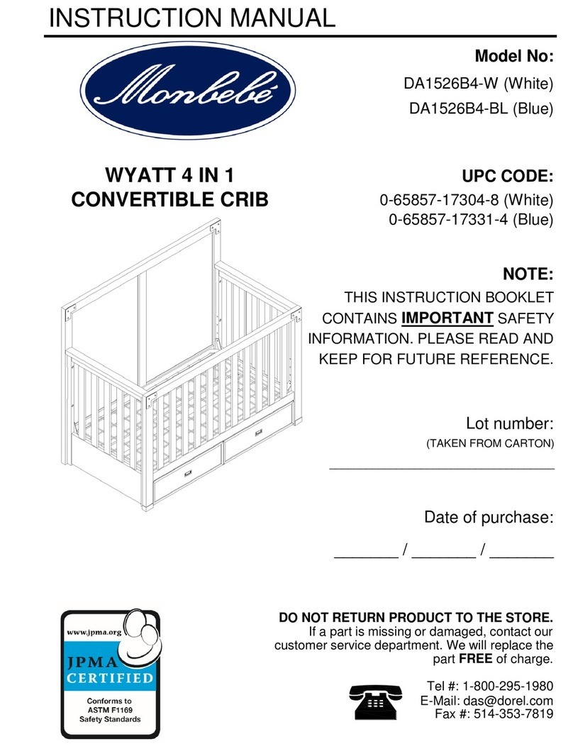 Monbebe WYATT 4 IN 1CONVERTIBLE CRIB User manual