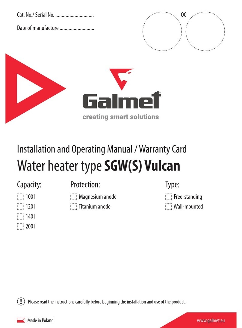 Galmet SGW 120 Installation and operating manual / warranty card