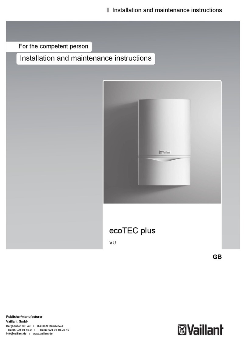 Vaillant ecoTEC plus VU Series Installation and maintenance instructions