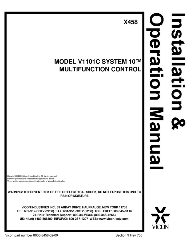 Vicon V1101C Installation and operation manual
