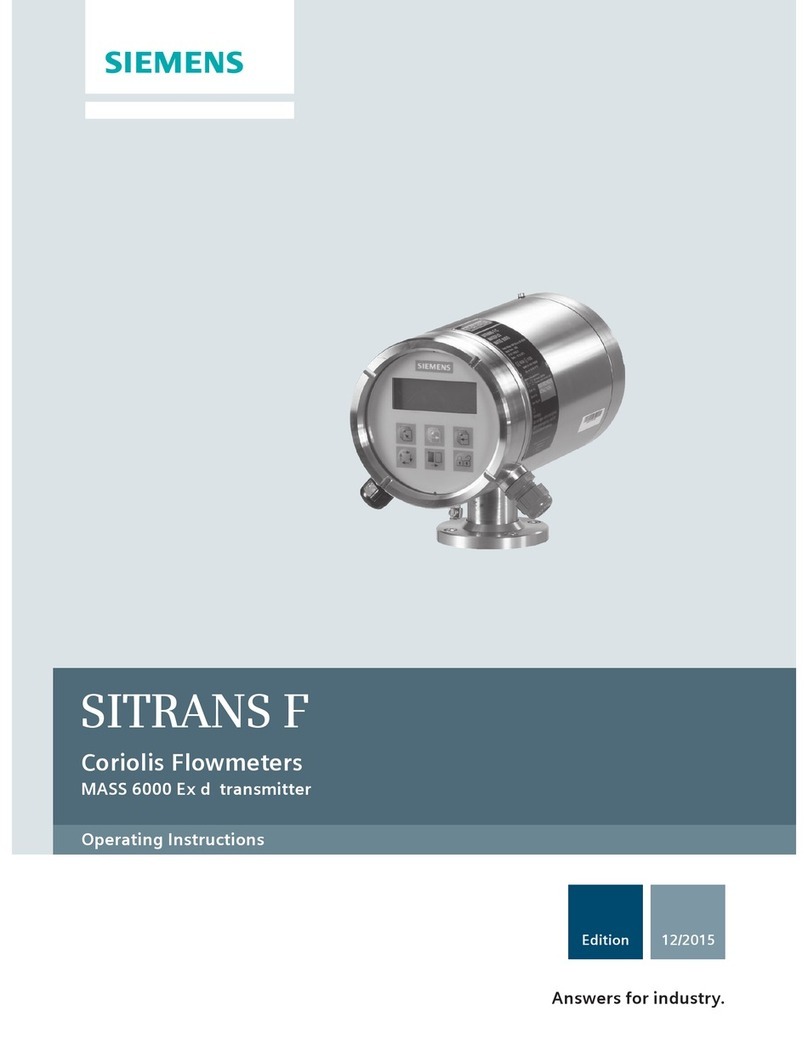 Siemens SITRANS F MASS 6000 Ex d operating instructions
