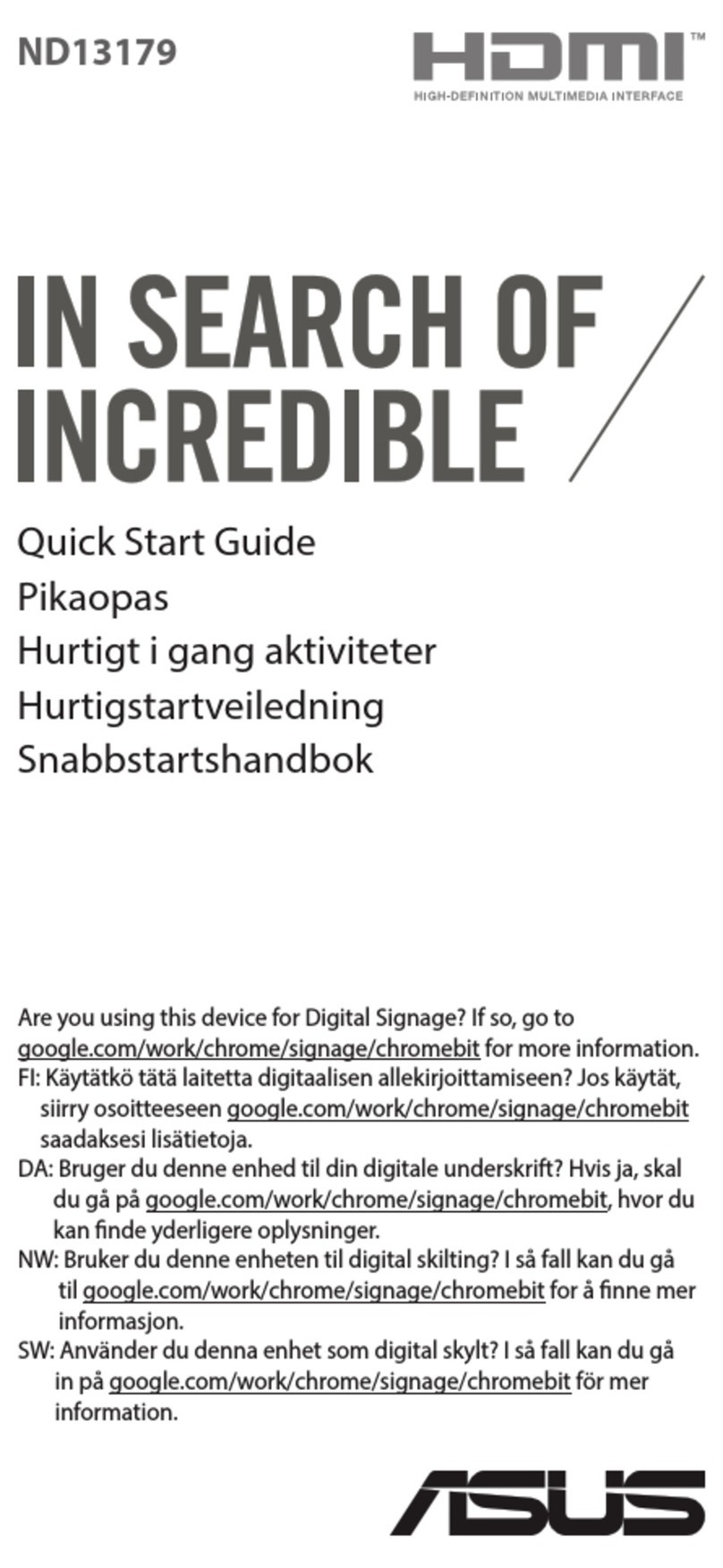 Asus Chromebit CS10 User manual