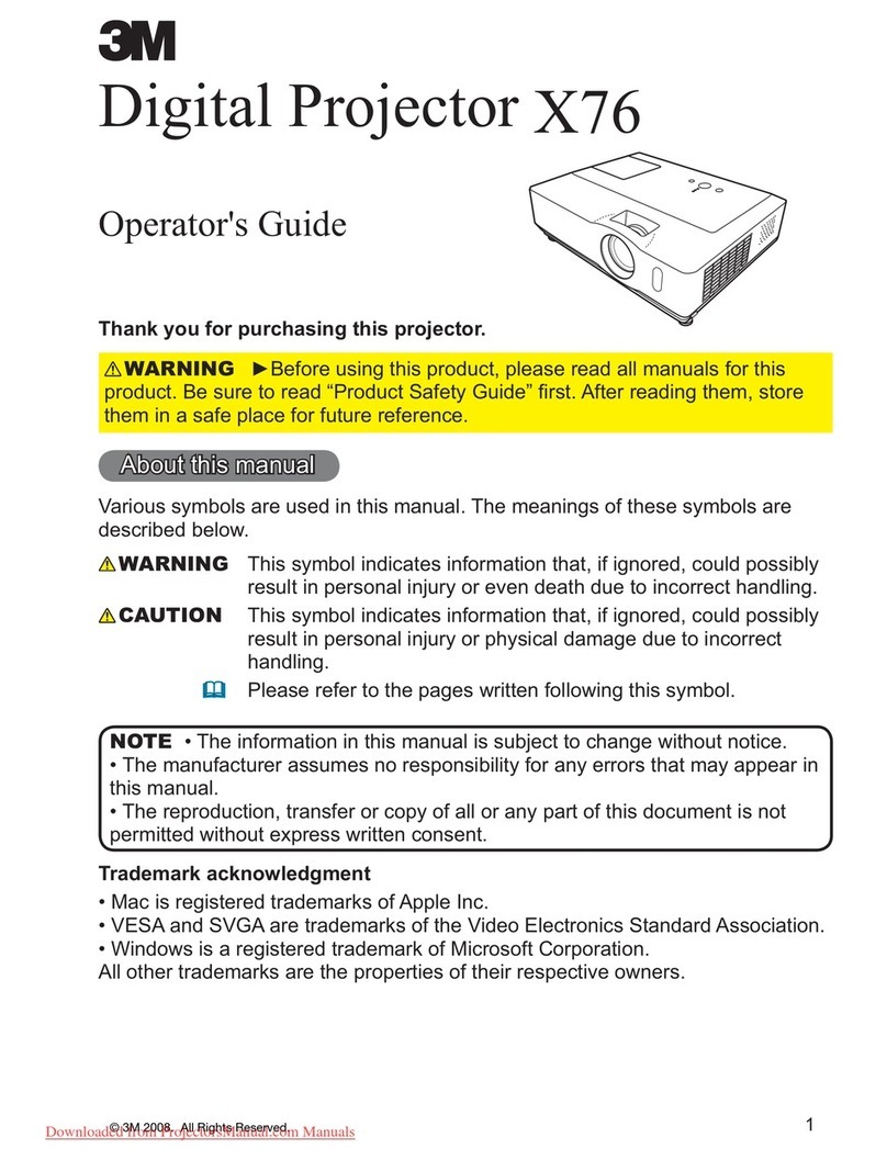 3M X76 - Digital Projector XGA LCD Manual