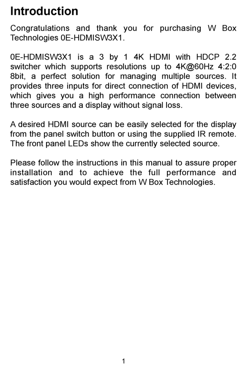 W Box Technologies 0E-HDMISW3X1 user manual W Box Technologies 0E-HDMISW3X1 user manual