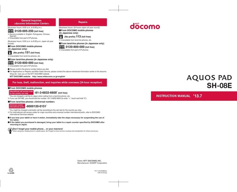 Docomo SH-08E instruction manual