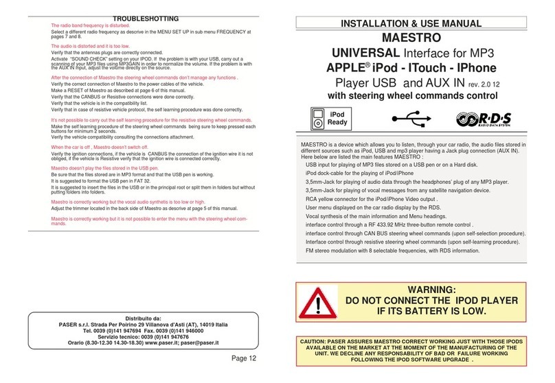 RDS MAESTRO Installation & use manual