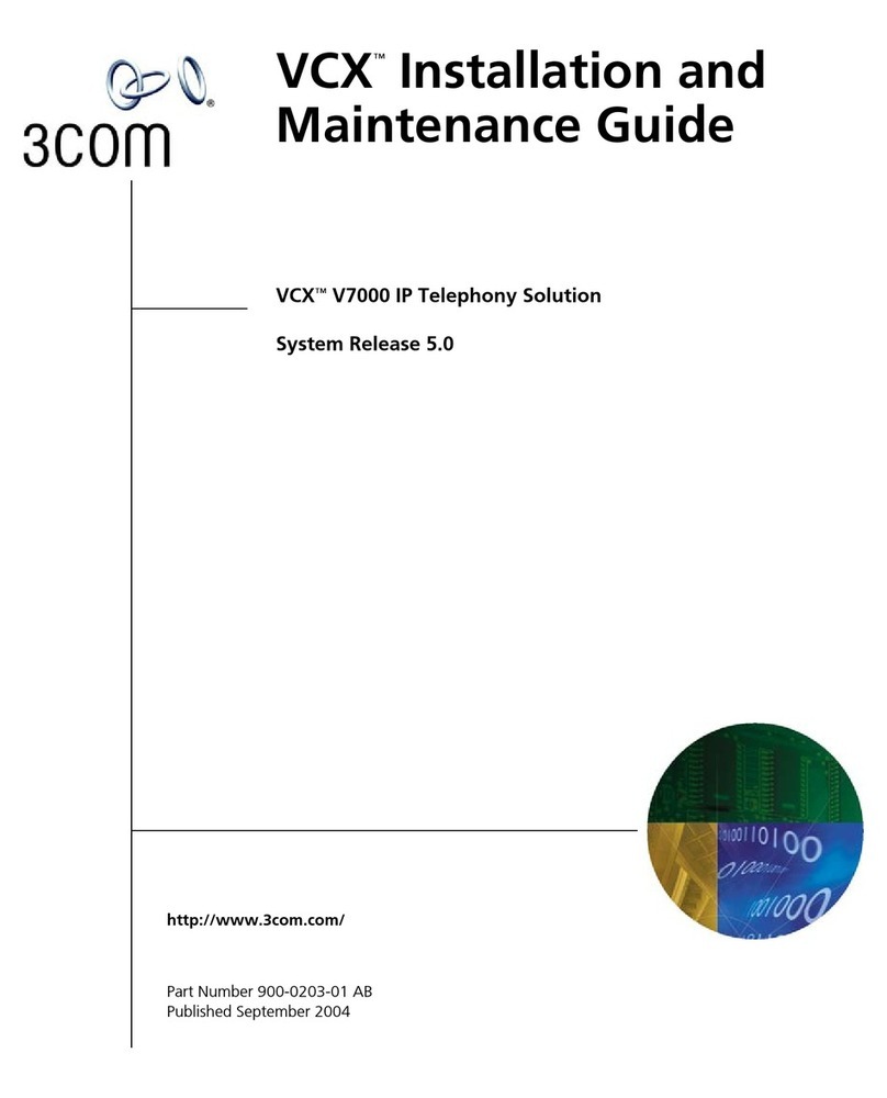 3Com VCX V7000 Installation and maintenance guide