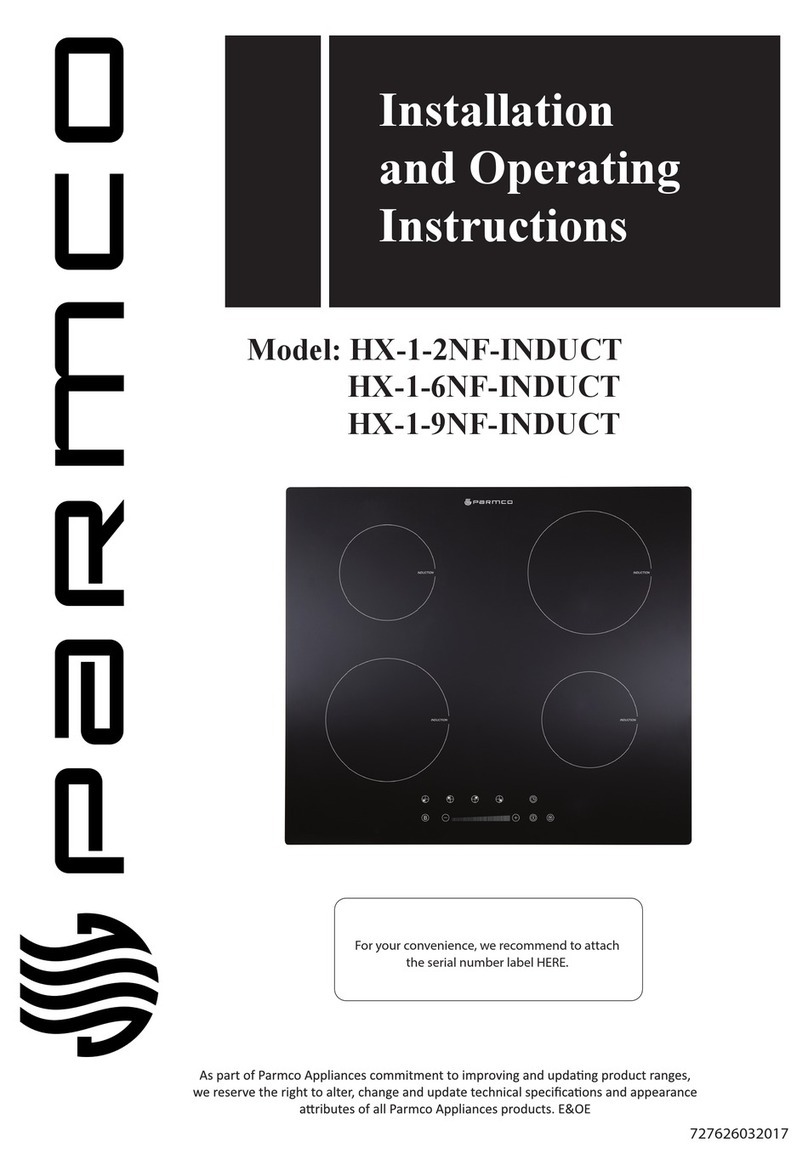 Parmco HX-1-2NF-INDUCT Installation and operating instructions Parmco HX-1-2NF-INDUCT Installation and operating instructions