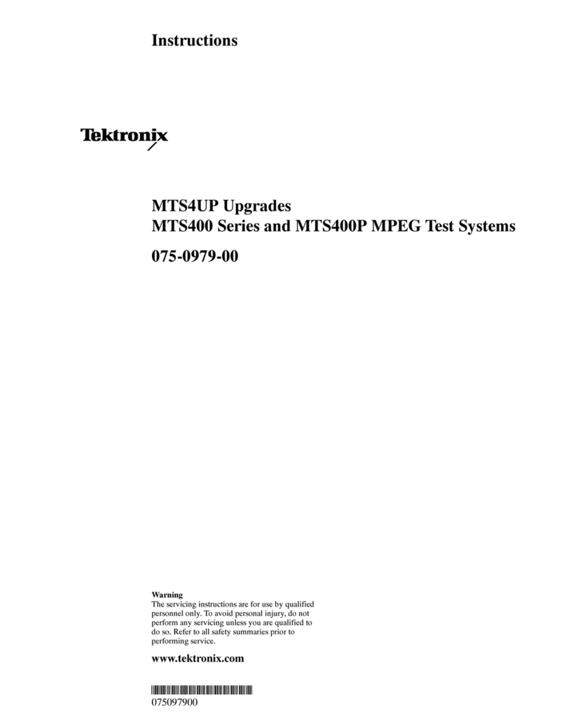 Tektronix MTS400 Series User manual