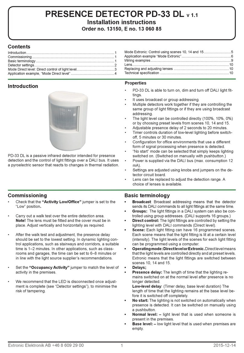 Extronic Electronic PD-33 DL installation instructions