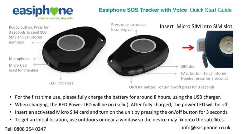 Easiphone SOS Tracker with Voice quick start guide