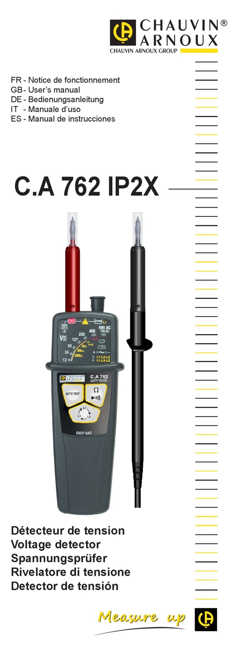 Chauvin Arnoux C.A 762 IP2X User manual