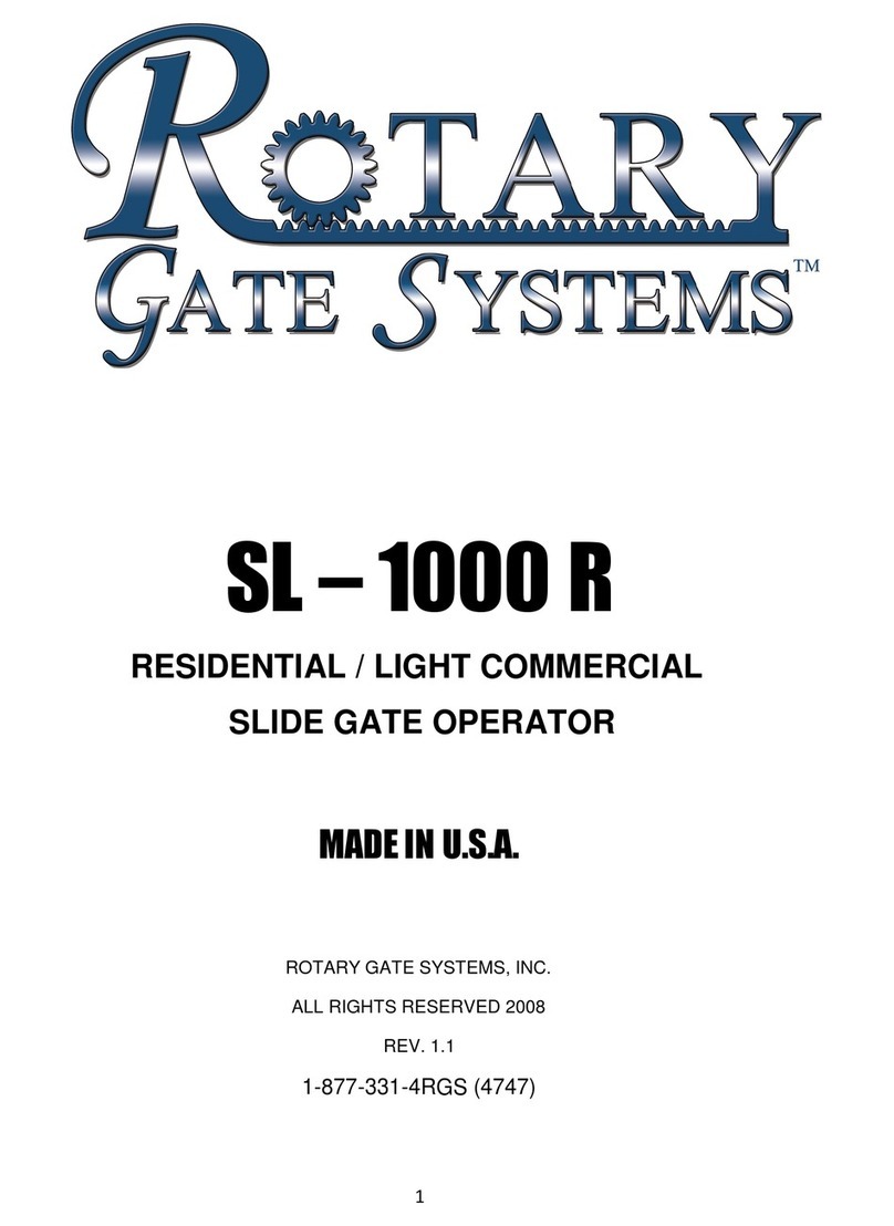 Rotary Gate Systems SL-1000 R manual Rotary Gate Systems SL-1000 R manual