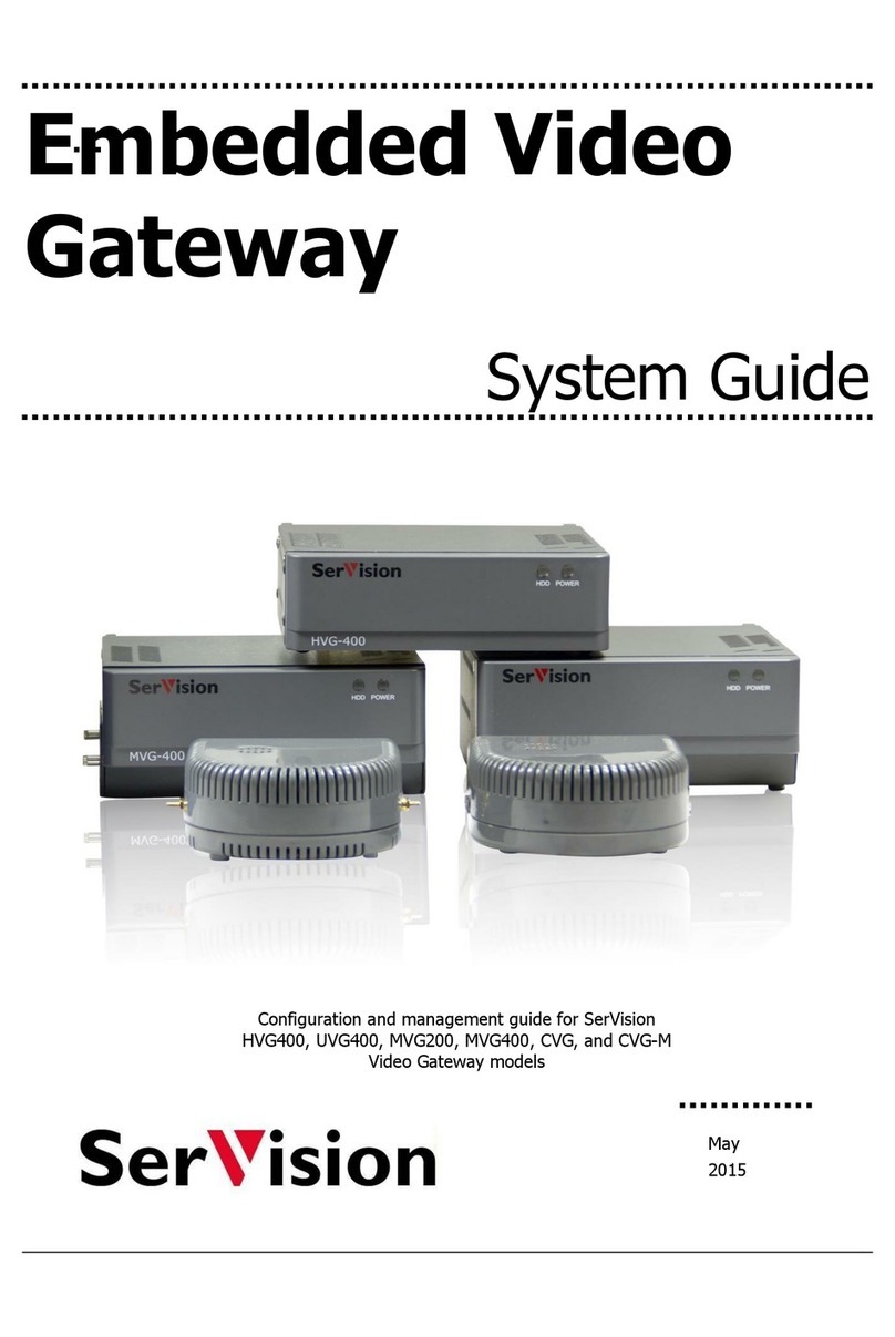 SerVision HVG400 Programming manual